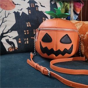 3D Jack O’Lantern Pumpkin Crossbody Bag Halloween